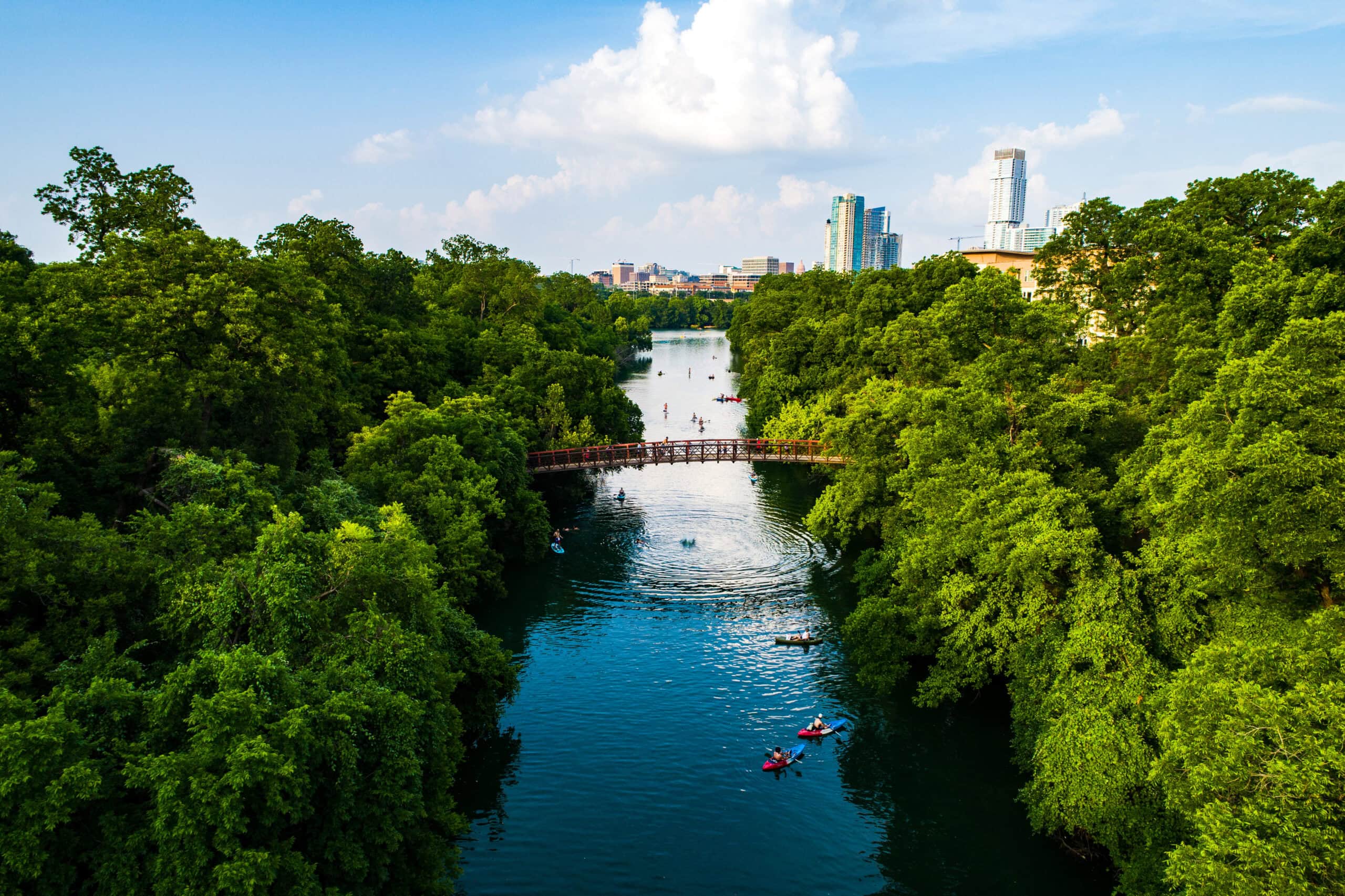 Barton Creek leading into Downtown Austin Texas