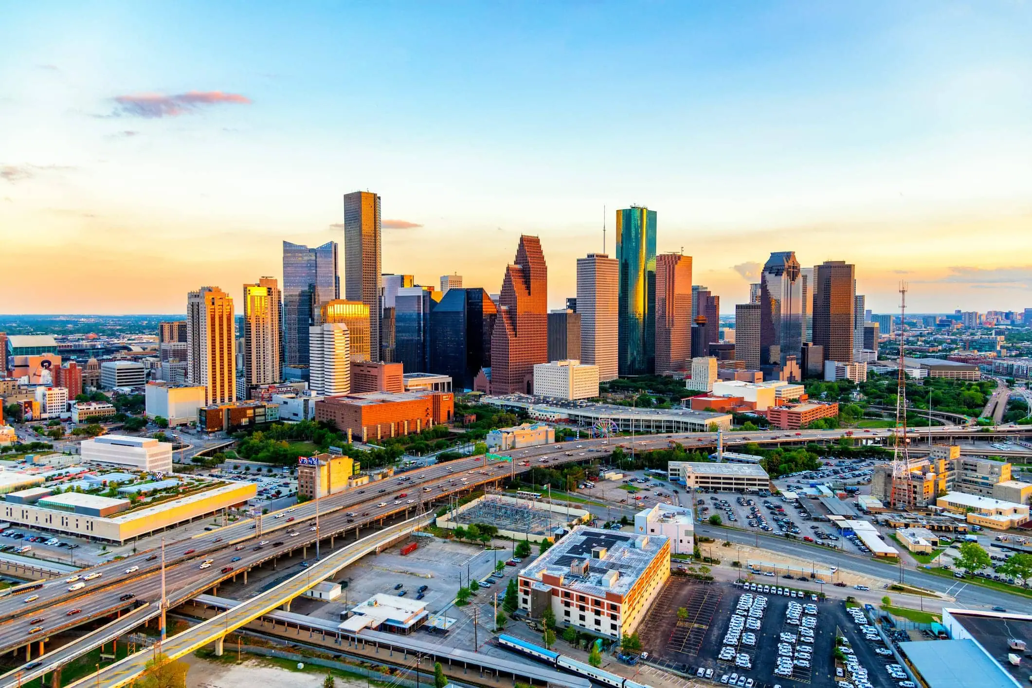 Downtown Houston at Sunset