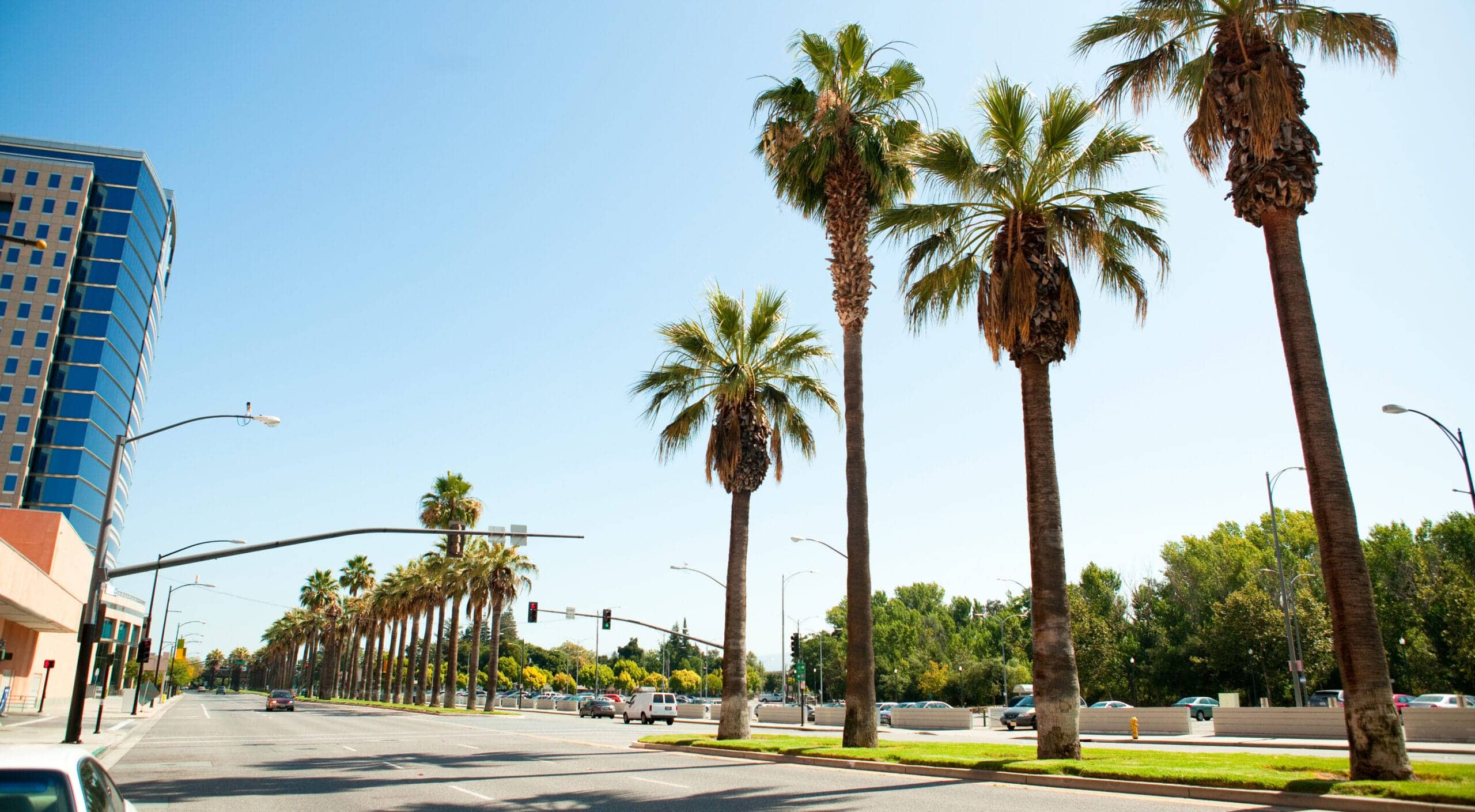 Empty street in downtown San Jose Califonria